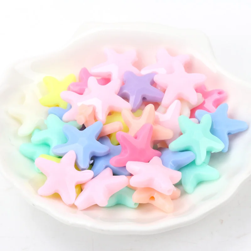 

Mixed Candy Color Acrylic starfish spacer beads Fit Jewelry Making Diy Wholesale 21X20mm 20pcs YKL0416