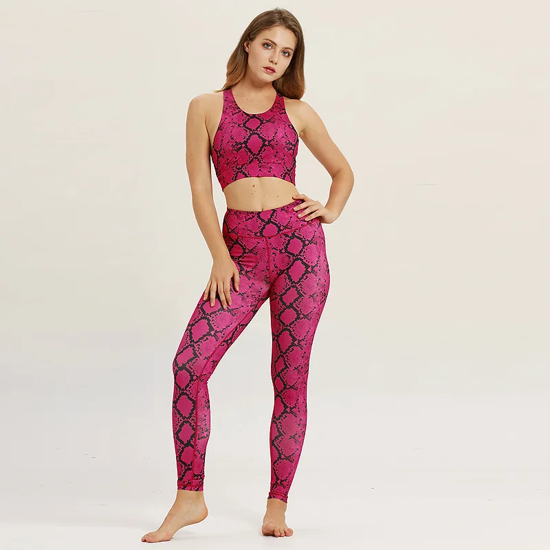 

2 Piece Sports Suit female Workout Clothes For Women Yoga Set Floral Print Fitness suit Sport Bra and Legging Pants Sportswear
