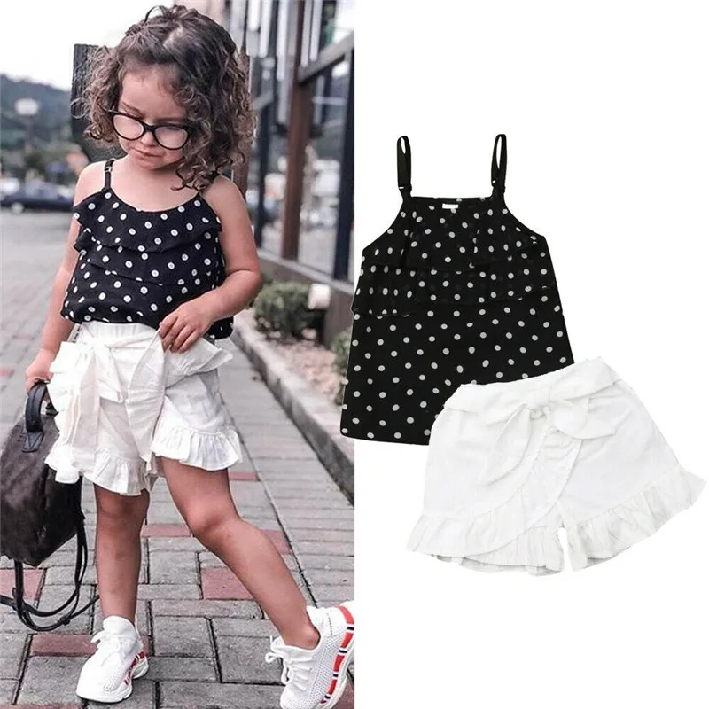 Cute Summer Baby Kid Girl Toddler Tank Top Vest+Shorts Pants Outfits Clothes Set