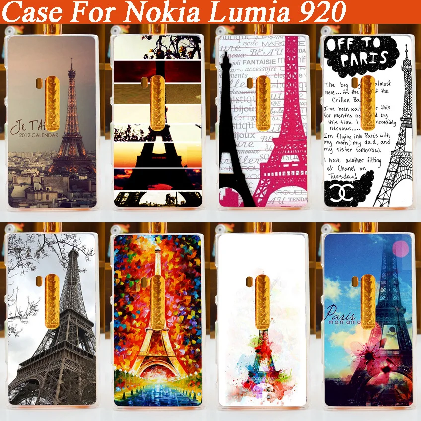 

9 Patterns for nokia lumia 920 Case Cover Colored Painting Eiffel Tower Case for nokia lumia 920 Case