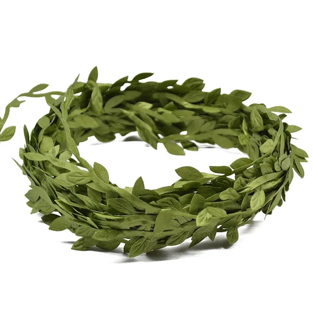10 Meter Silk Leaf-Shaped Handmake Artificial green Leaves For Wedding Decoration DIY Wreath Gift Scrapbooking Craft Fake Flower 3