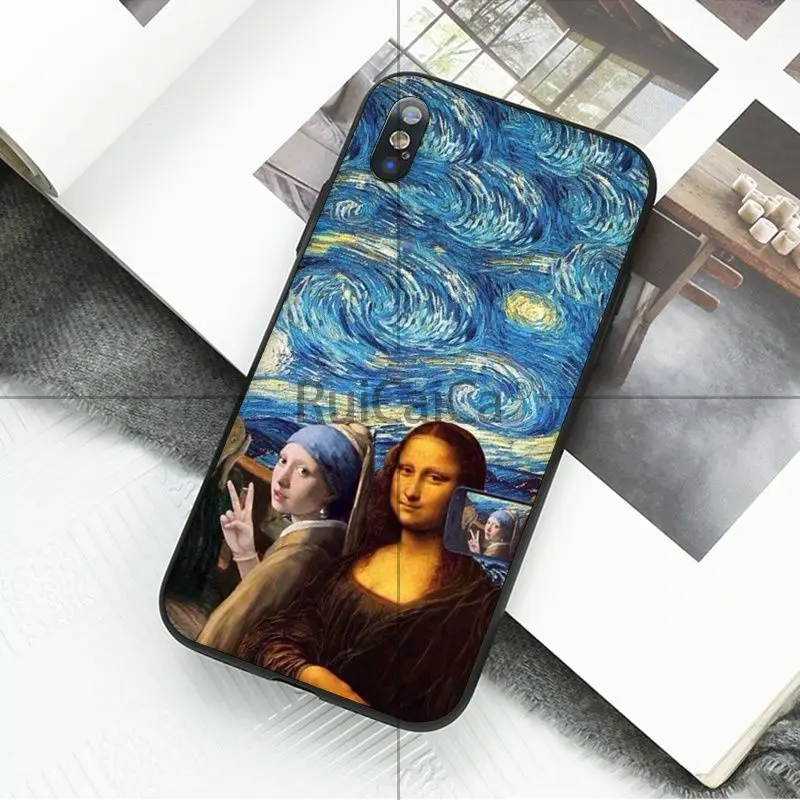 Ruicaica Забавный чехол Leonardo da Vinci Mona Lisa Новинка для телефона Fundas iPhone 5 5Sx 6 7 7plus 8 8Plus X XS