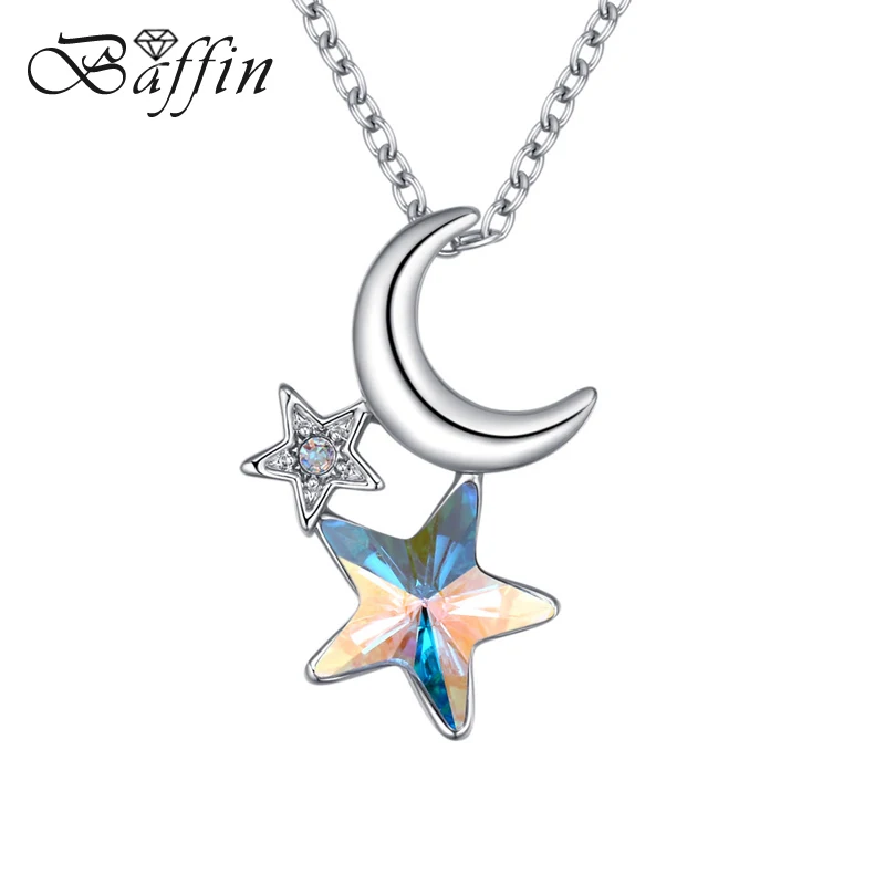 

Baffin Hot Vintage Rhodium Plated Stars And Moon Penddants Crystals From Swarovski Elements Necklace For Women Gifts Accessories