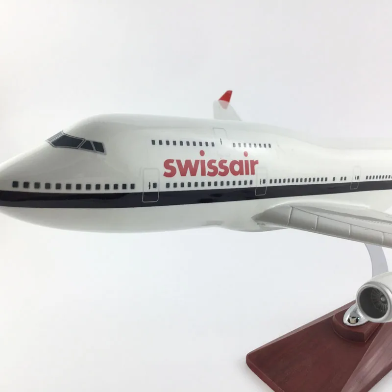 SWISSAIR авиалайнеров 45 см BOEING 747 SWISSAIR AIRLINES модель самолета игрушки для детей подарки на день рождения O