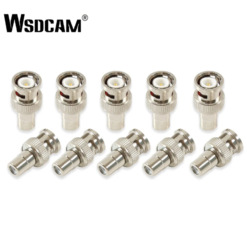 Wsdcam 10pcs/set BNC Male Jack to RCA Female Plug Straight Convert Connector Adapter for CCTV Security Camera Surveillance Video