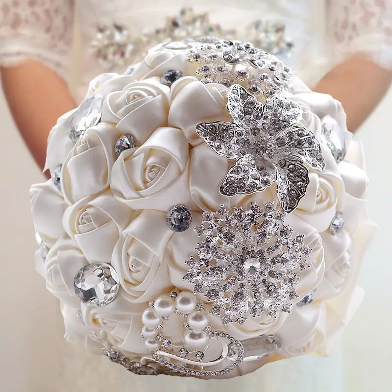 Свадебный букет Doragrace, свадебные украшения, кристаллы, искусственный цветок, подружка невесты, ручная брошь, цветы