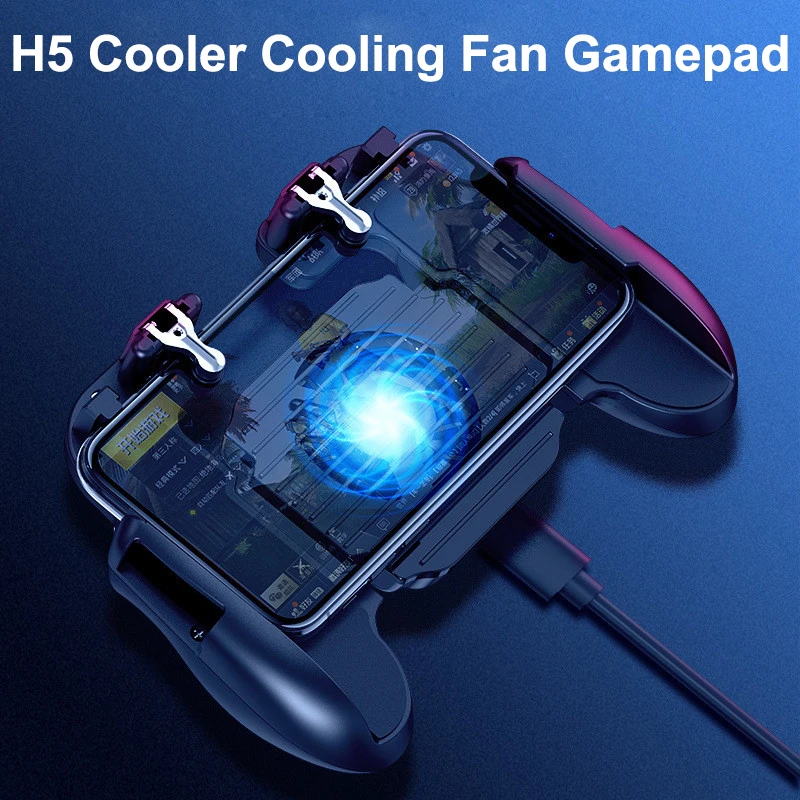 PUBG Controller for iphone Heat Dissipation H5 Cooling Fan PUBG Mobile Android Game Pad for phone l1r1 Gaming Trigger Joystick