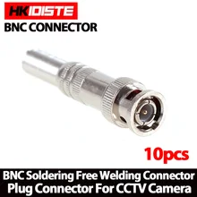 10Pcs CCTV RG-59 Male BNC Connector To Coaxial Cable BNC Connector For AHD CVI TVI Camera