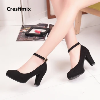 

Cresfimix women fashion suede high heels lady cute party night club high heel shoes with buckle strap cool high heel shoes a333