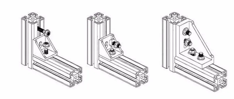 100 шт. угловой кронштейн фитинги 20*17(20x17) слот 6 угол L дышащие соединители алюминиевый профиль аксессуары