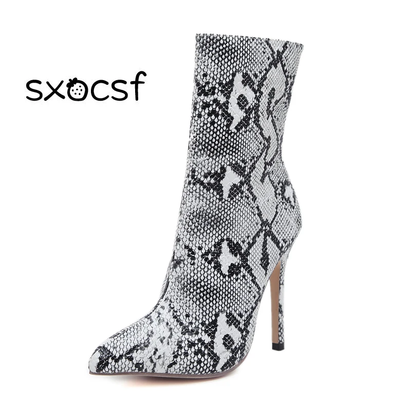 snake print ankle boot