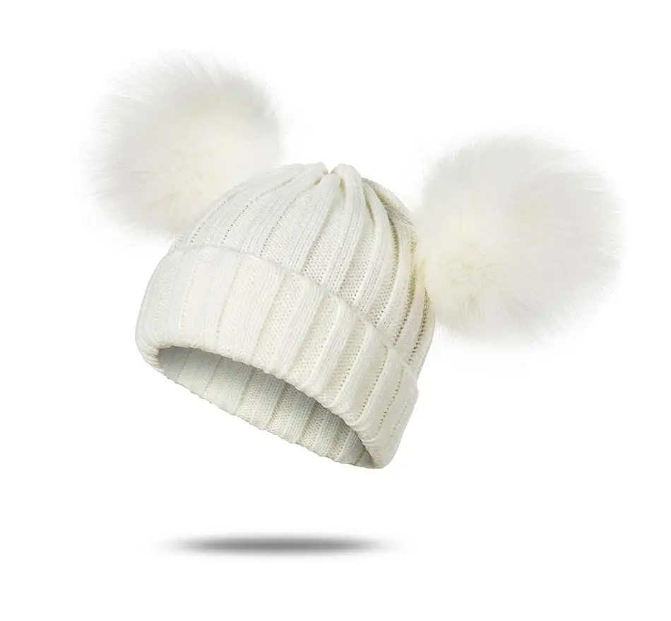 Новинка года; зимняя шапка; детские вязаные шапочки Skullies; мягкие хлопковые шапки с помпонами для мальчиков и девочек; милые теплые шапки для детей; сезон осень-зима