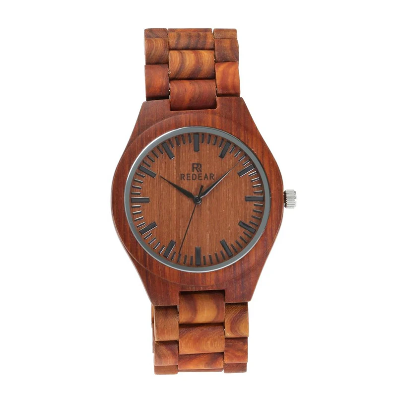 

Men's Retro Watch Red Sandalwood Leisure Watches Personality Wood Business Quartz Wristwatches Free Shipping Sale
