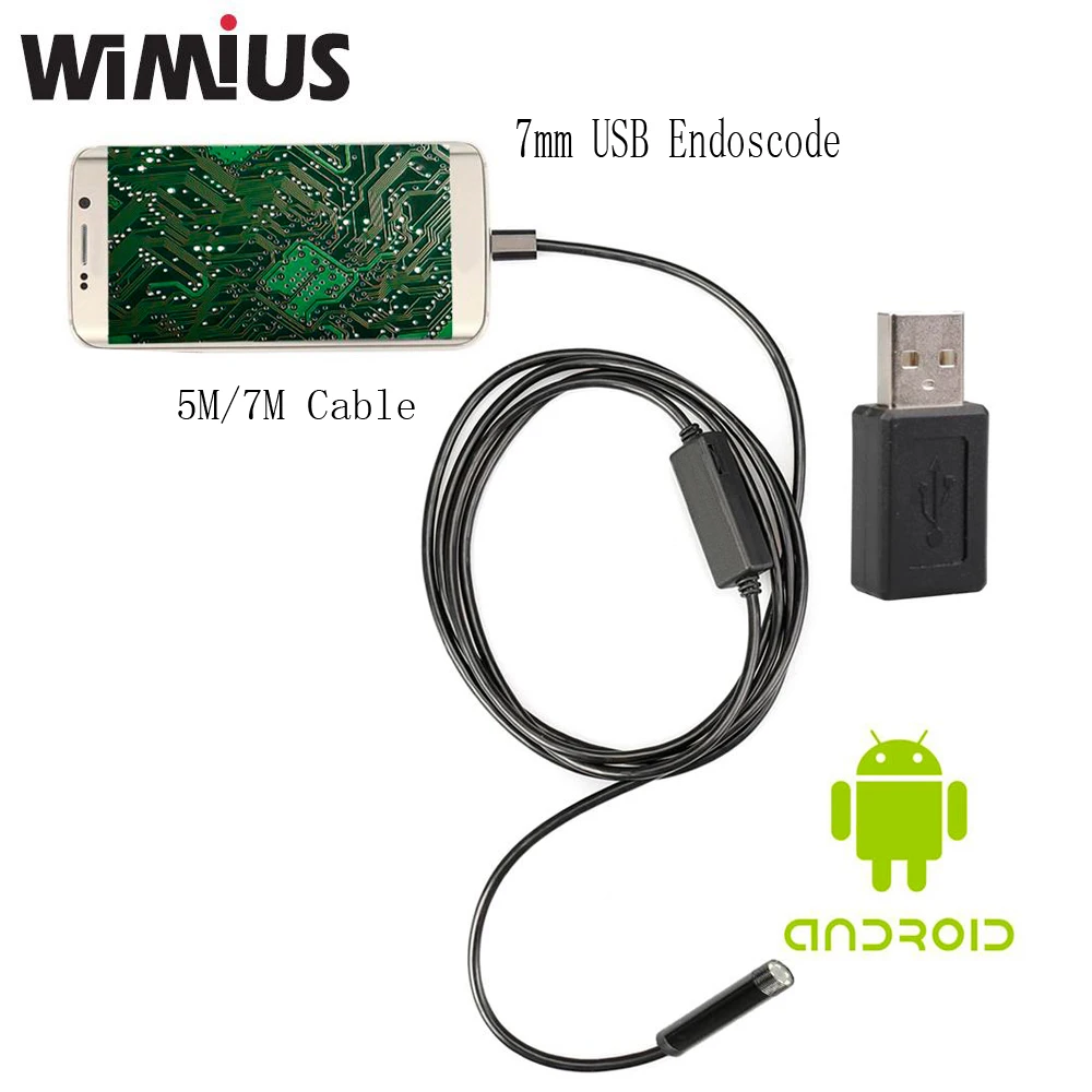 Wimius 7mm font b Android b font Endoscope USB Cable Focus Camera 5M 7M Waterproof Full