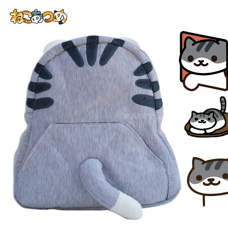 Японский досуг Harajuku игра Neko Atsume cos cartoo вышивка милый рюкзак кот хвост Мультфильм Креативный подарок сумка для отдыха