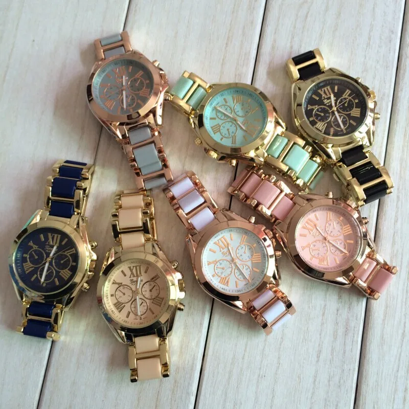 

2014 New Arrival Ladies Geneva Watch Multifunction Bracelet Watch,High Quality Roman Dial Woman Stainless Steel Watch