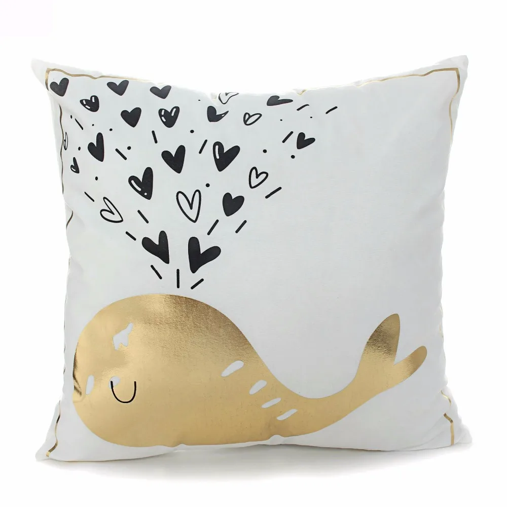 Download Aliexpress.com : Buy Love Geometric Pattern Bronzing Cushion Cover Simple Nordic Linen Pillows ...