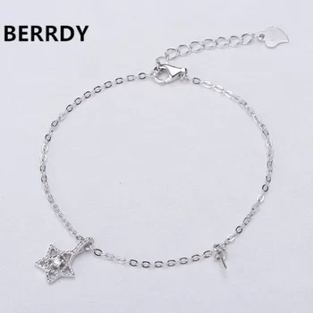 

925 Silver Bracelet Chain, Fashion Charm Bracelet Chain Settings Jewelry Parts Fittings Charm Accessories 2 Color