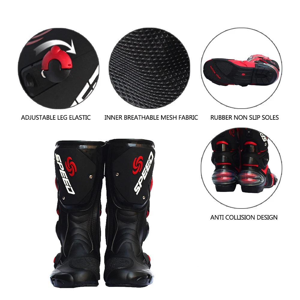 

Waterproof Motorcycle Boots Pro Biker SPEED Racing Boots Motocross Boots Pro Biker Leather Drop Resistance Riding Racing Boots