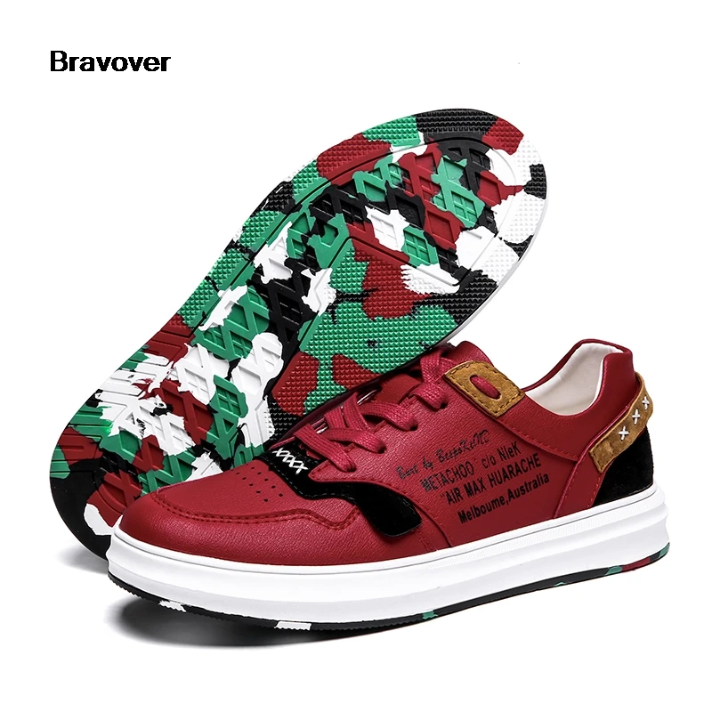 

Bravover 2018 New Men Shoes Breathable Wear Resistant Shoes Comfortable Summer Colorful Lace up Flat Snekaers