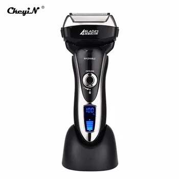 

Electric Shaver 4 Blade Reciprocating Razors Beard Trimmer Shaving Machine LCD Display Waterproof Mustache Cleaner Man Face Care