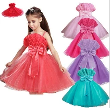 Détail 2015 NEW 3 – 10 ans été bébé fille robe élégante Party Girl princesse robe enfants enfants vêtements 6 couleurs livraison gratuite