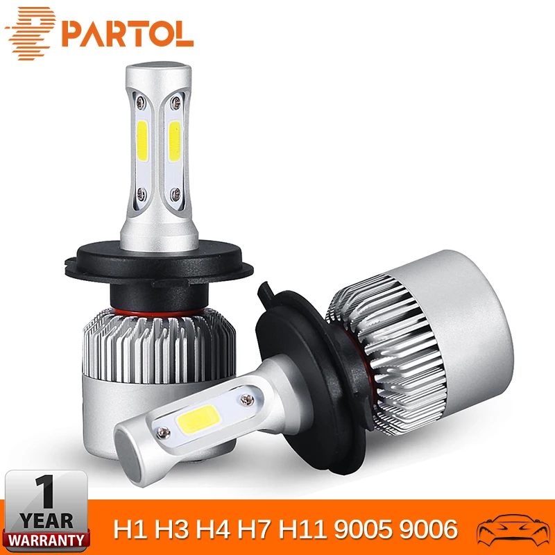 H7 LED Faros Delanteros Bombillas 7600LM Xenon Blanco 6000K 12V-24V Bombilla H7 LED Coche 72W 2 L/ámparas