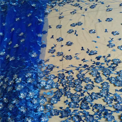 Африканский Французский Кружева шнур кружева границ тюль ткань с 3D Appliques камни 5yard YY1