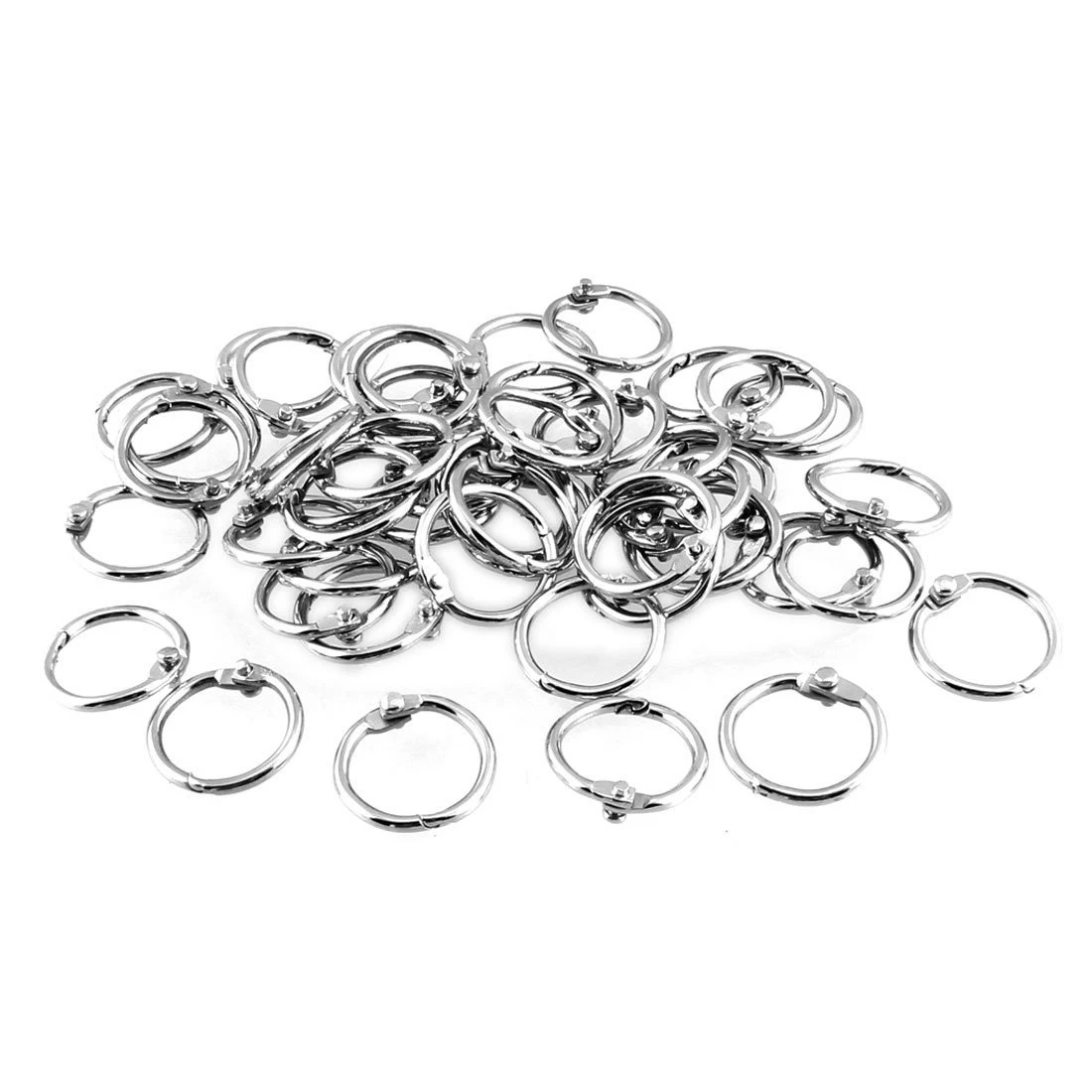 

50 Pcs Staple Book Binder 20mm Outer Diameter Loose Leaf Ring Keychain UK New