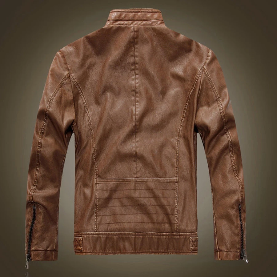 1pcs Men's Genuine Leather Jacket Slim fit Biker Motocross Motorcycle jacket