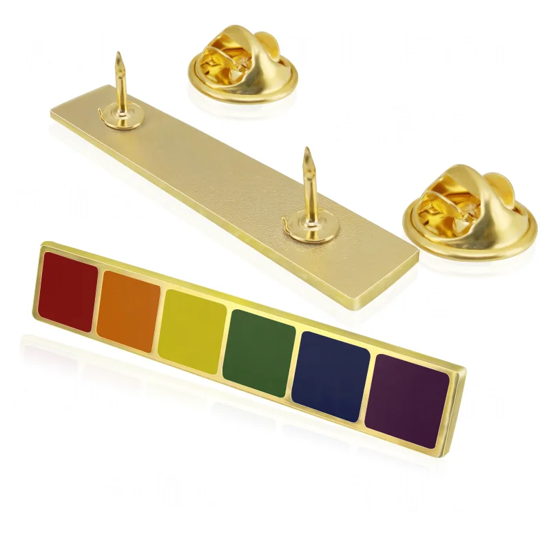 

Rainbow Six-color Gay Pride Metal Badge Brass Enamel Brooch Pin Butterfly Buckle Decorative For Clothes