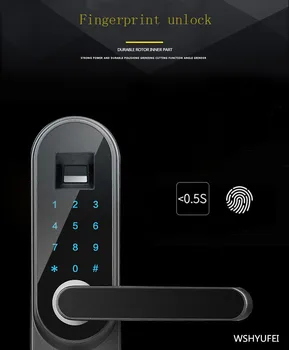 

1pcs home door office fingerprint lock modern minimalist new champagne gold matte black fingerprint lock to open left and right