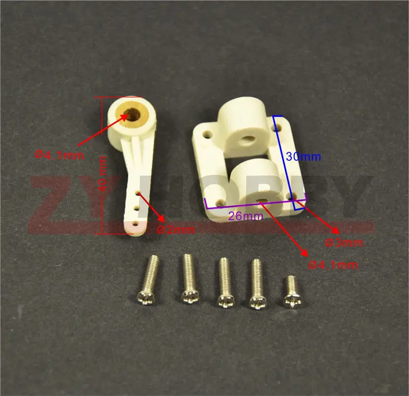 RC Airplane Front Wheel Steering Seat Base With Steering Arm Size 4.1