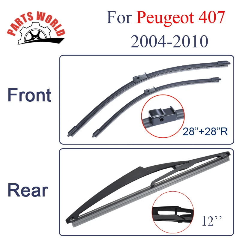 

Group Rubber Front And Rear Wiper Blades For Peugeot 407 2004-2010 ,Windscreen Wipers Car Accessories