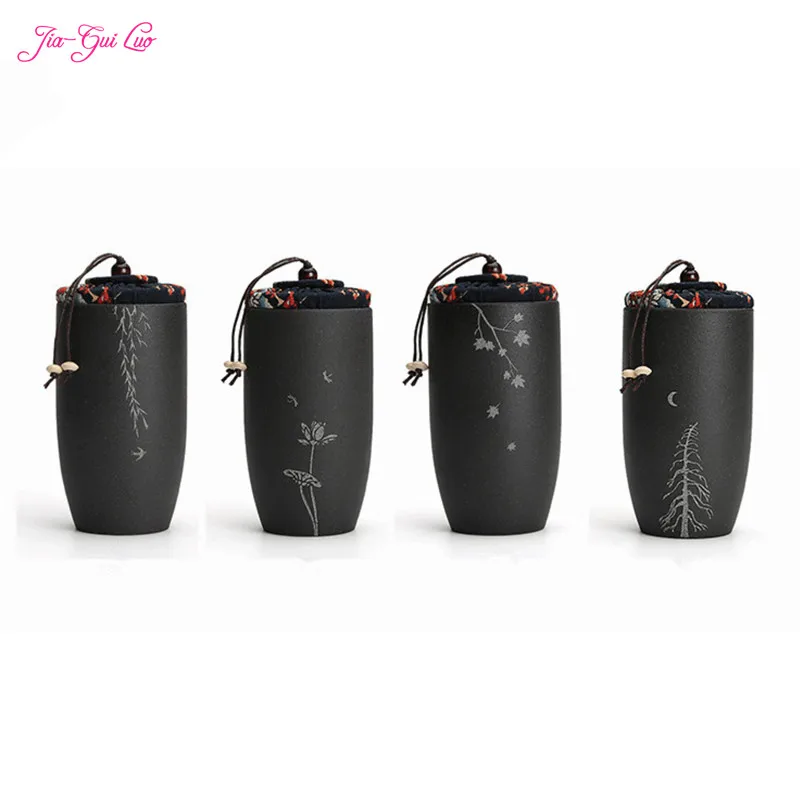 Baratos JIA GUI LUO caja de té de cerámica caja de té de fruta seca tanque de almacenamiento sellado botella de té accesorios para el hogar latas selladas recibir regalos D014