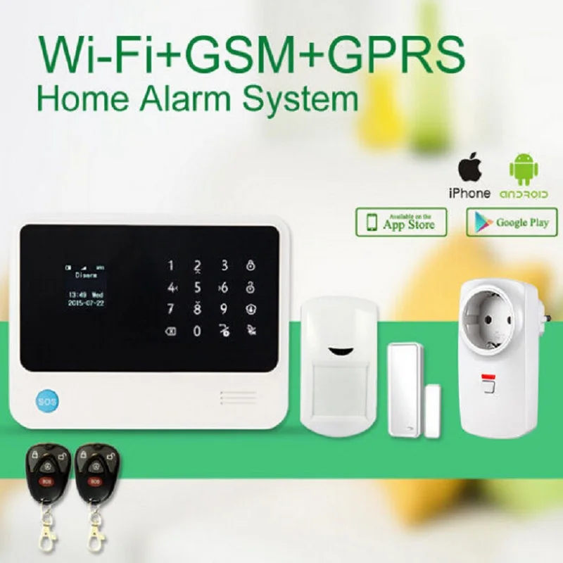 YobangSecurity Android IOS APP control gsm wifi home alarm system G90B support magnetic door senor PIR motion detector RF socket