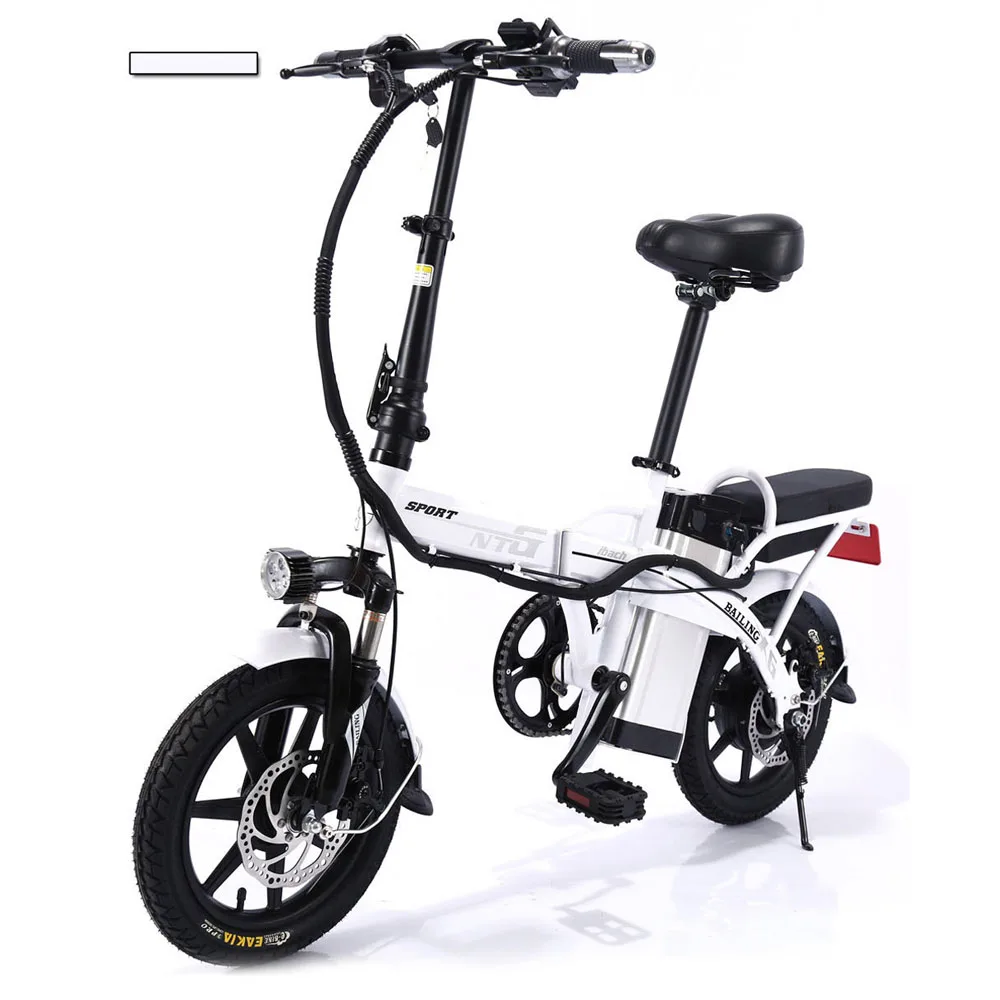 

14 inch foldable mountain bike lithium electric 48v 10A 250w high speed brushless motor adult electric bicycle 30-40km