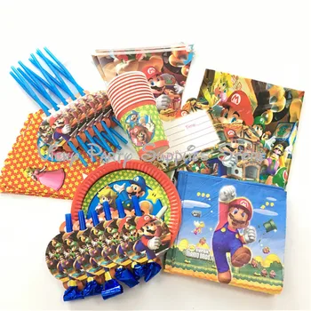 

83pcs/lot Super Mario Theme Disposable Tableware Set Mario Bros Jumpman Party Birthday Baby Shower Party Decorations Supplies