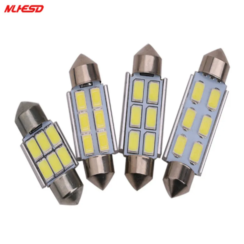 100x светодиодная гирлянда 31 мм C5W 36 мм светодиодный canbus 6SMD 39 мм 42 мм светодиодный 9 SMD 5630 интерьер автомобильного салона лампа поворотника Чтение лампы