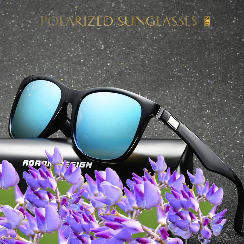 

New 2018 Fashion women Polarized Sunglasses mens Retro HD blue Sun glasses Unisex Square Vintage gafas oculos