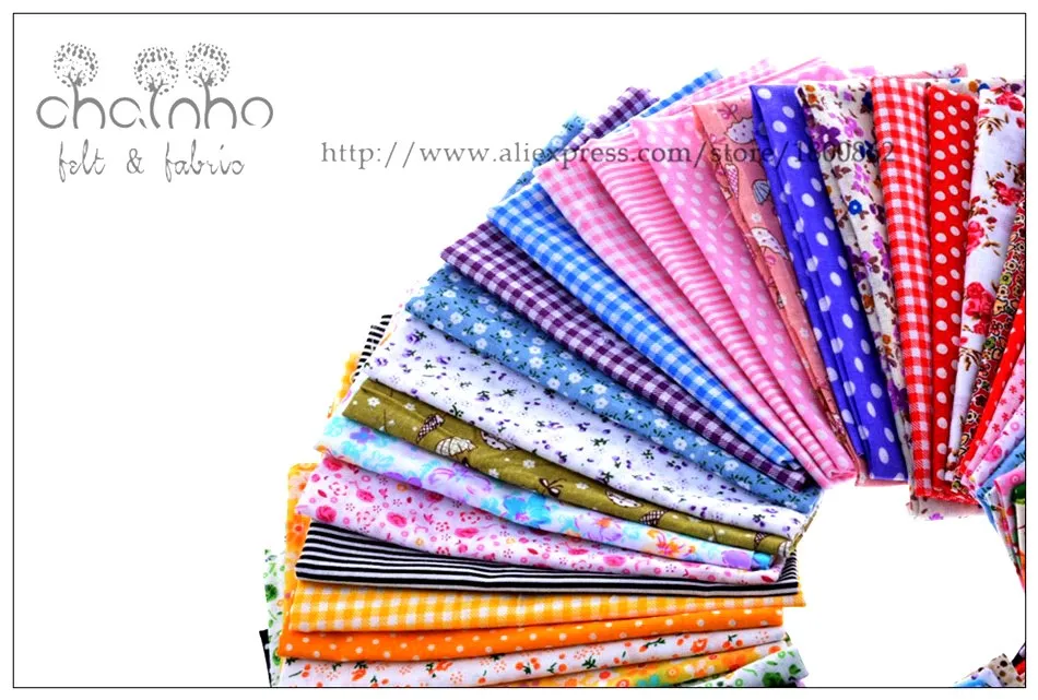 Nanchunag случайный цвет хлопчатобумажная ткань с принтом пэчворк комплект для шитья жира Скрапбукинг узор 10x10 см 30 шт./лот