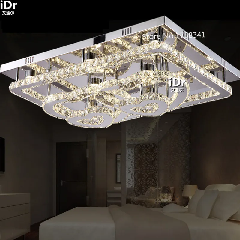 Heart-shaped living room LED ceiling lights with stainless steel rectangular crystal lamp bedroom Upscale atmosphere | Лампы и