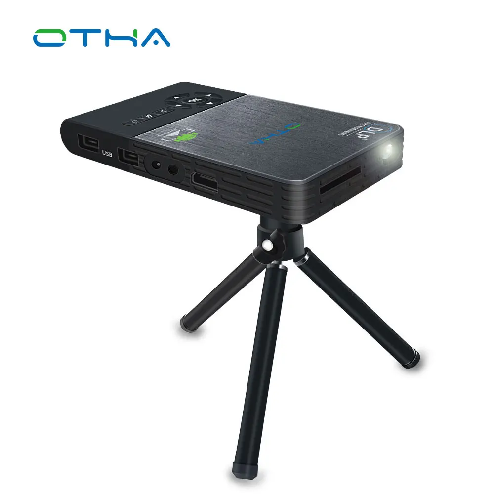 OTHA Mini Projector DLP Proyector HDMI Input Android Smart Home Theater with Auto Keystone Wi-Fi Wireless Projectors