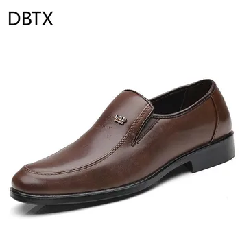 

DBTX Mens Formal Leather Shoes Brand Man Dress Shoes Slip On Black Wedding Shoes elegant oxford shoes for men Loafers Moccasins