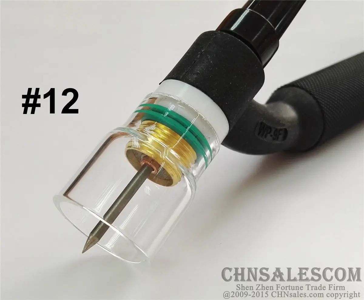 CHNSALESCOM 15 шт TIG сварочный факел газовый объектив #12 Pyrex Набор чашек для WP 9/20/25 серии