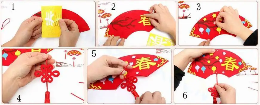 Весенний фестиваль украшения DIY год свиток украшения Fu Chun подвесной год DIY Детские материалы ручной работы игрушки