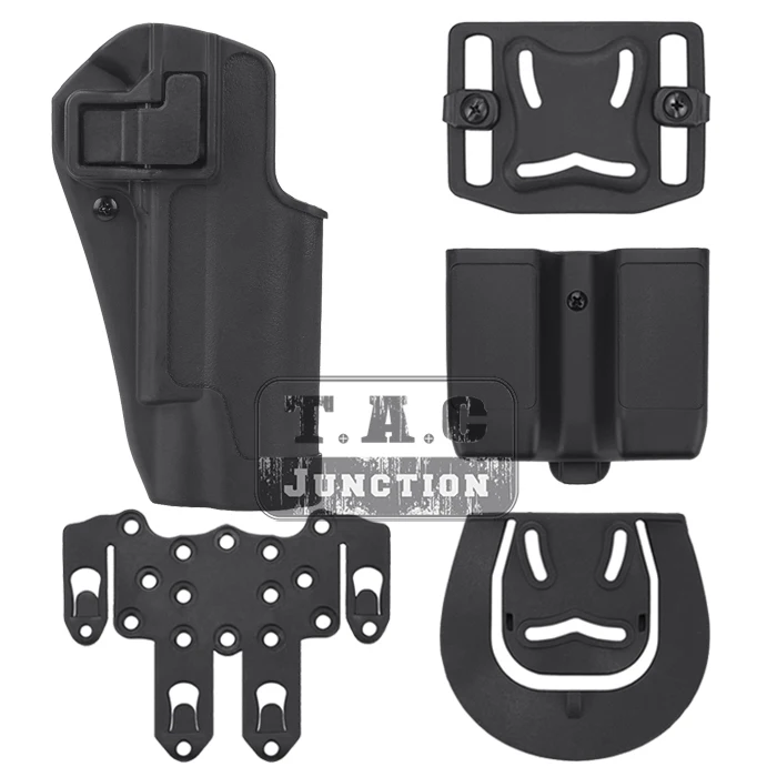 

Tactical CQC Serpa Quick Right Hand Paddle Belt Loop Pistol Gun Holster with MOLLE Platform & Magazine Pouch for Colt 1911 M1911