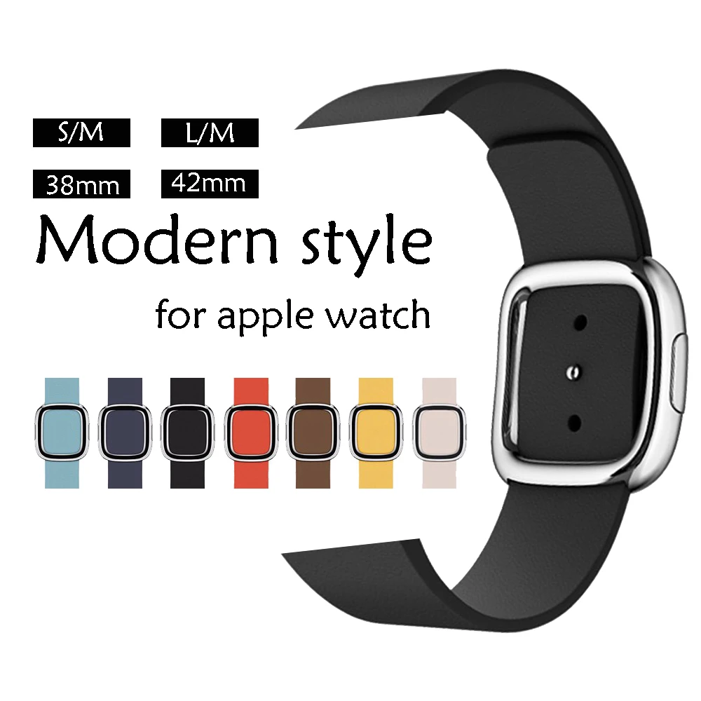 

CRESTED Genuine Leather strap for Apple watch band series 3/2/1 42mm 38mm Iwatch 4 bands 44mm 40mm bracelet Modern style wrist