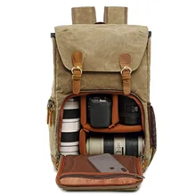 Батик Холст Водонепроницаемый фотографии сумка Открытый износостойкий большой камеры Фото Рюкзак Мужчины для Nikon/Canon/sony/Fujifilm