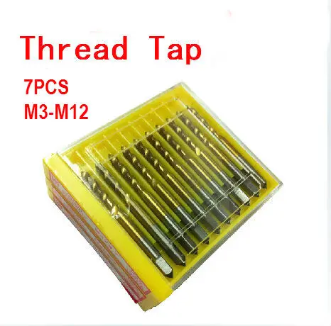 

7pcs/let M3 M4 M5 M6 M8 M10 M12 YAMAWA HSS titanium Coated spiral Machine tap Machine taps Free shipping